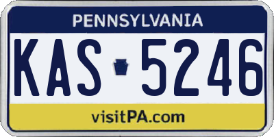 PA license plate KAS5246