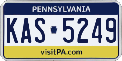 PA license plate KAS5249
