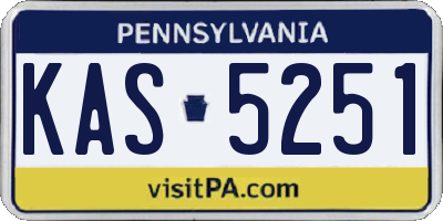 PA license plate KAS5251