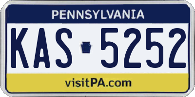PA license plate KAS5252