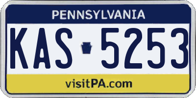 PA license plate KAS5253