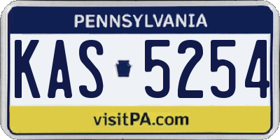 PA license plate KAS5254