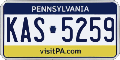 PA license plate KAS5259
