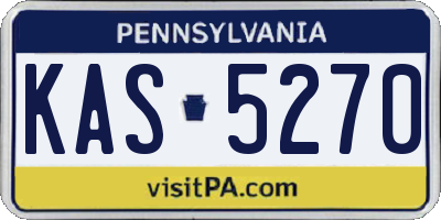 PA license plate KAS5270