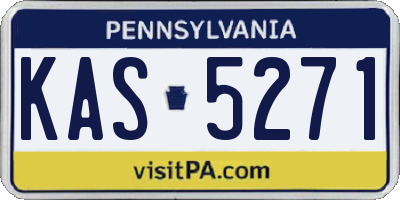 PA license plate KAS5271