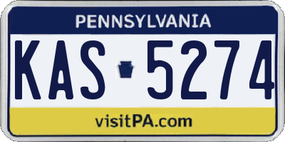 PA license plate KAS5274
