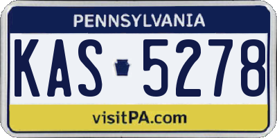 PA license plate KAS5278