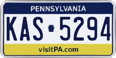 PA license plate KAS5294