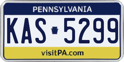 PA license plate KAS5299