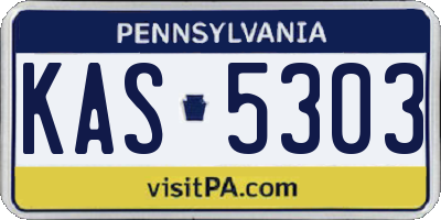 PA license plate KAS5303