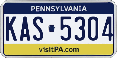 PA license plate KAS5304