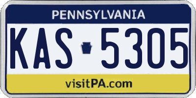 PA license plate KAS5305