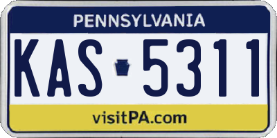 PA license plate KAS5311