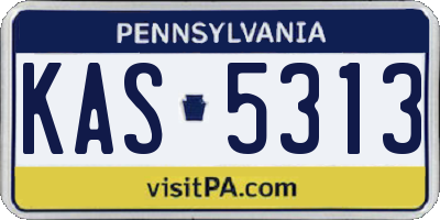 PA license plate KAS5313