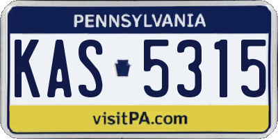 PA license plate KAS5315