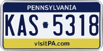 PA license plate KAS5318