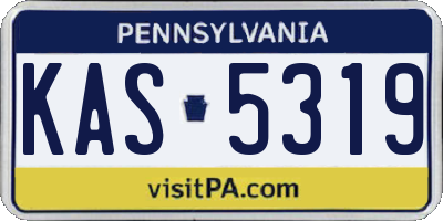 PA license plate KAS5319