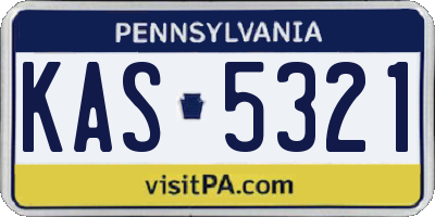 PA license plate KAS5321