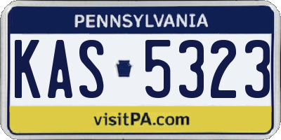 PA license plate KAS5323
