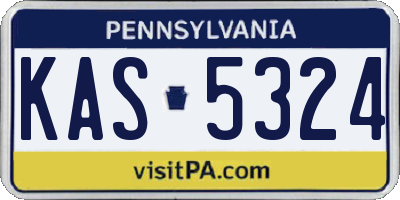 PA license plate KAS5324
