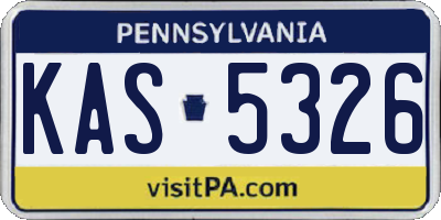 PA license plate KAS5326