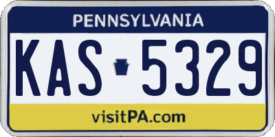PA license plate KAS5329