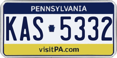PA license plate KAS5332