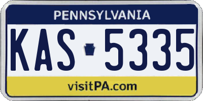 PA license plate KAS5335