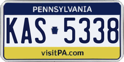 PA license plate KAS5338