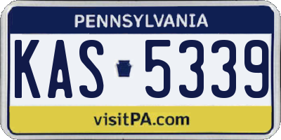 PA license plate KAS5339