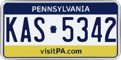 PA license plate KAS5342