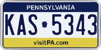 PA license plate KAS5343