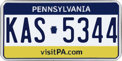 PA license plate KAS5344
