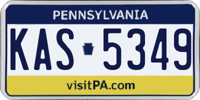 PA license plate KAS5349