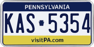 PA license plate KAS5354