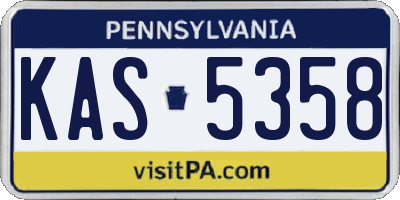 PA license plate KAS5358