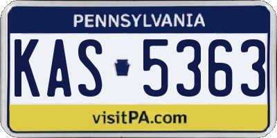 PA license plate KAS5363