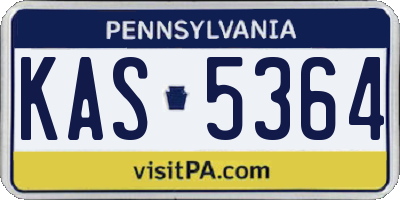 PA license plate KAS5364