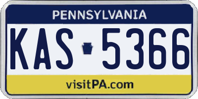 PA license plate KAS5366