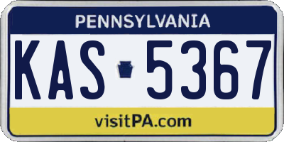 PA license plate KAS5367