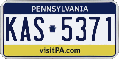 PA license plate KAS5371