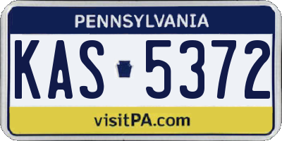 PA license plate KAS5372