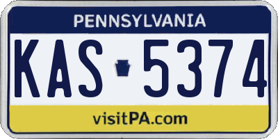PA license plate KAS5374