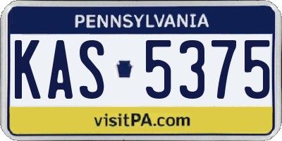 PA license plate KAS5375