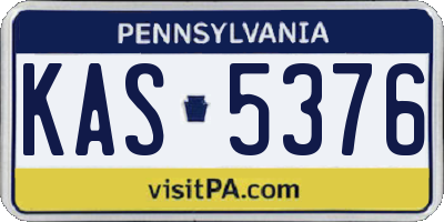 PA license plate KAS5376