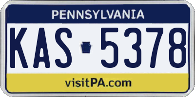 PA license plate KAS5378