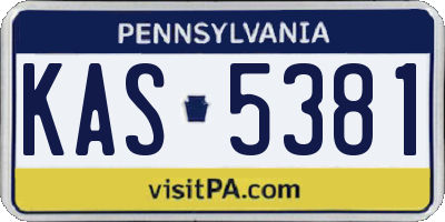 PA license plate KAS5381