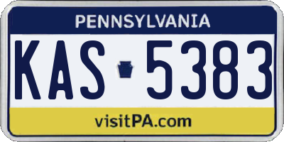 PA license plate KAS5383