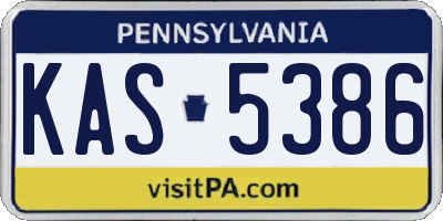 PA license plate KAS5386