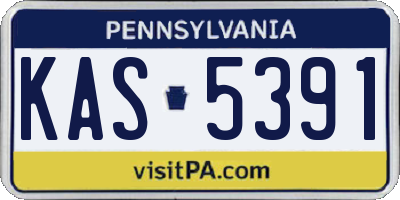 PA license plate KAS5391